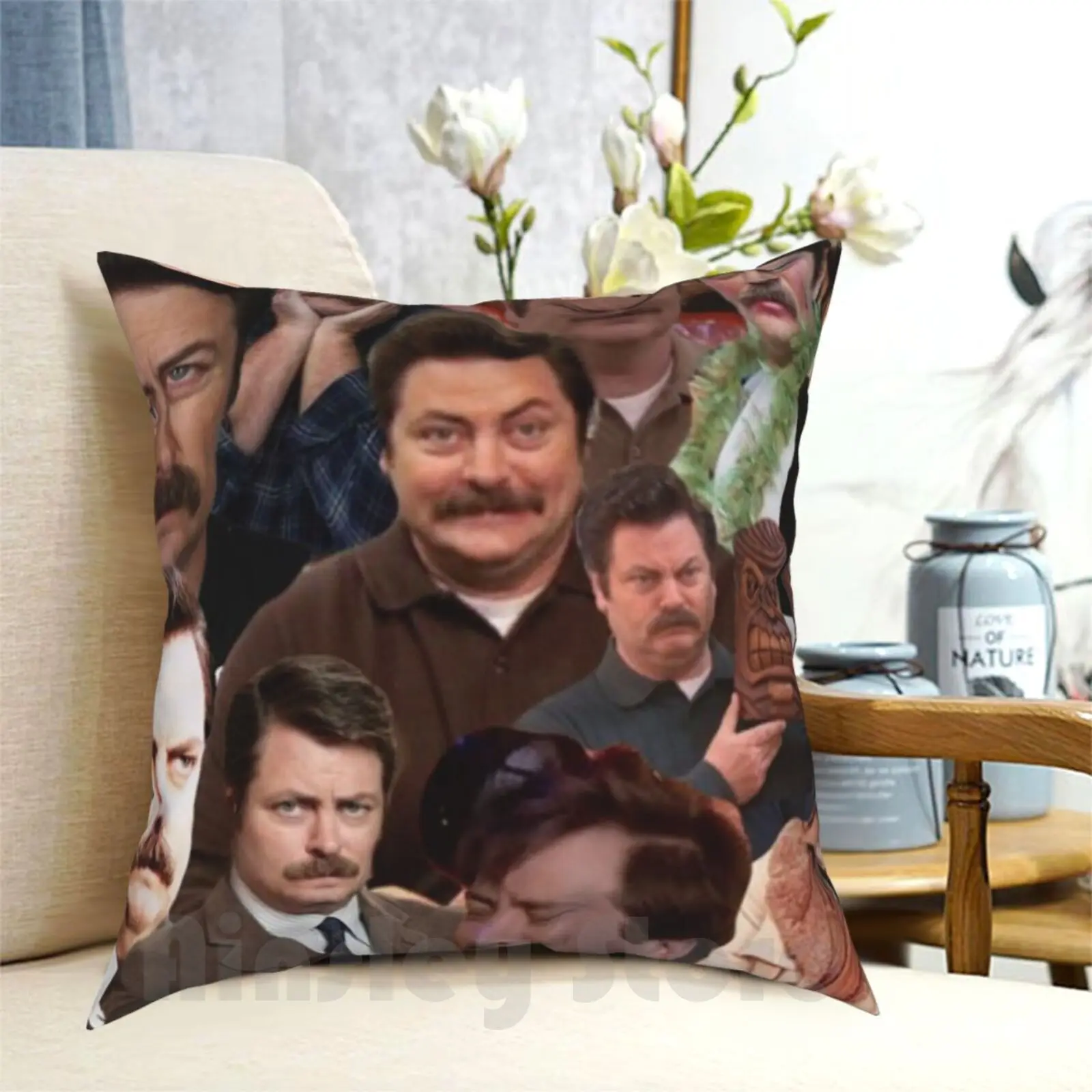 Ron Swanson Collage Pillow Case Printed Home Soft DIY Pillow cover Ron Swanson Collage Parks And Rec Parks And Recreation