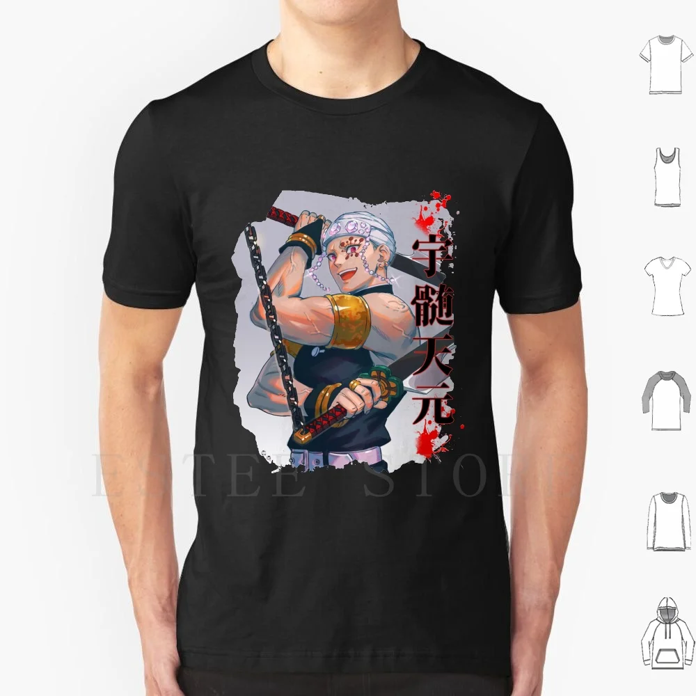 Uzui-The Sound Pillar T Shirt Print Cotton Uzui Tengen Anime Manga Nezuko Tanjirou Demon Nezuko Kamado Kimetsu No Yaiba Inosuke