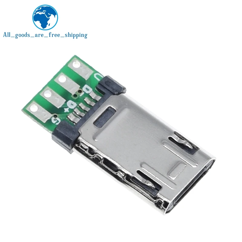 2020 NEW Micro Male Plug With PCB Solder Plate Double-sided Micro 5P Plug Usb Connector+ Type-C Male USB Connector With 4Pin PCB