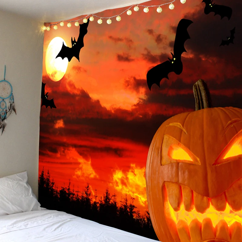 Halloween Scary Palm Blood Wall Hanging Tapestry Halloween Party Wall Tapestry Cloth Tapestries Home Bar Halloween DIY Decor