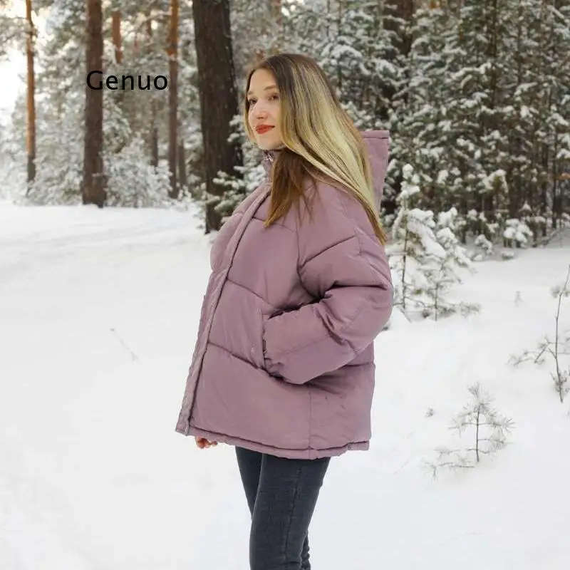 Autumn Winter New Womens Coats Blue Jackets Hooded Coat Thick Cotton Parkas Oversized Jacket Female