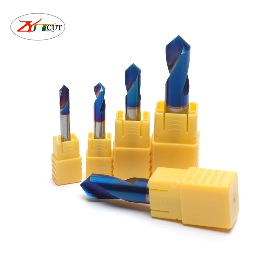 

3/4/5/6/8/10/12mm HRC65 90 degree High hardness coating bit, High hardness cemented carbide centering positioning chamfer bit