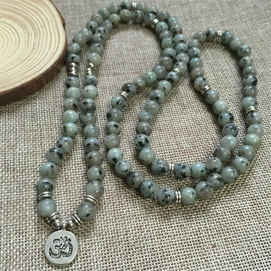 

6MM Spectrolite Bracelet 108 Beads Buddha Pendant Pray Wrist Unisex Spirituality Lucky Bless Energy Prayer