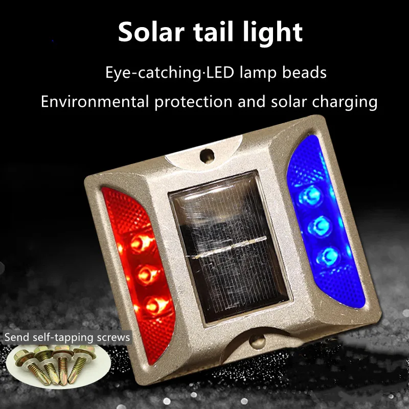 Solar powered led vermelho/azul/amarelo/colorido piscando luz de advertência para a cauda do carro anti-colisão de caminhões luzes de piscamento largas