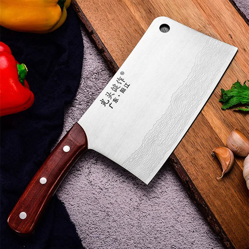 5cr15 Stainless Steel Butcher 8 inch Kitchen Knife Laser Pattern Chinese Chef Knife Meat Chopping Cleaver Knife Vegetable Cutter