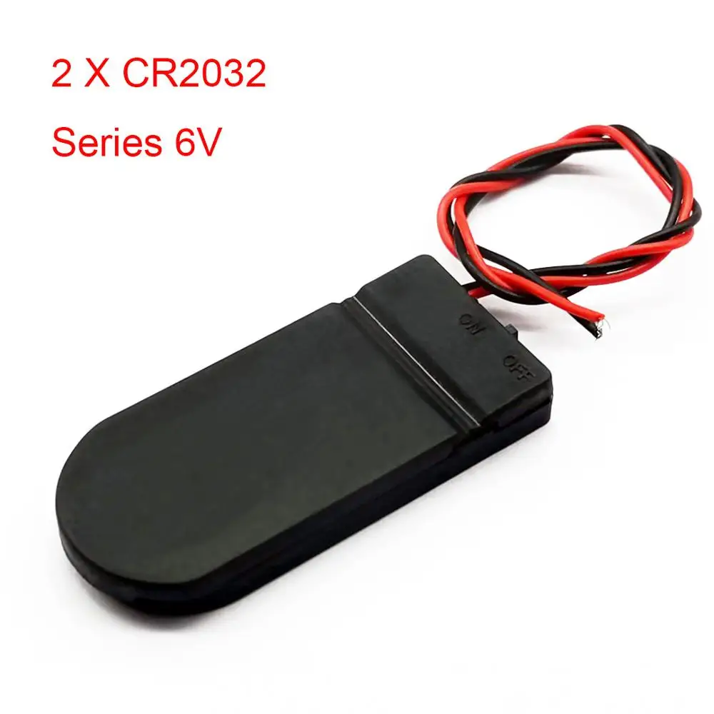 3V X 2 CR2032 6V Button Coin Cell Battery Socket Holder Case Cover With ON/OFF Switch Battery Storage Box