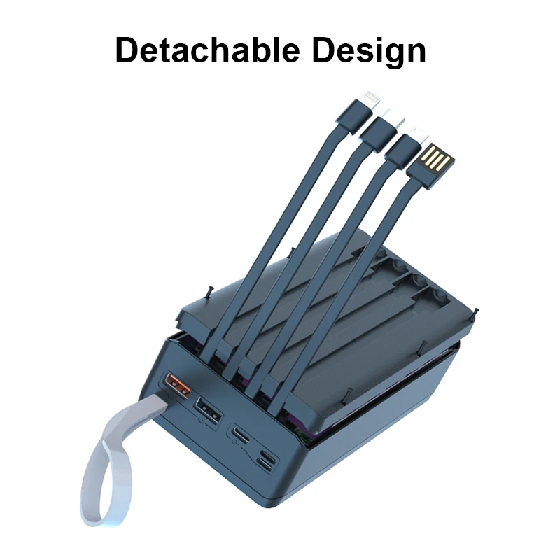 DIY Power Bank Shell Box com Construído no Tipo C Cabo Micro USB, Carga Rápida, Titular Caso da Bateria, Caixa de carregamento, 12*18650