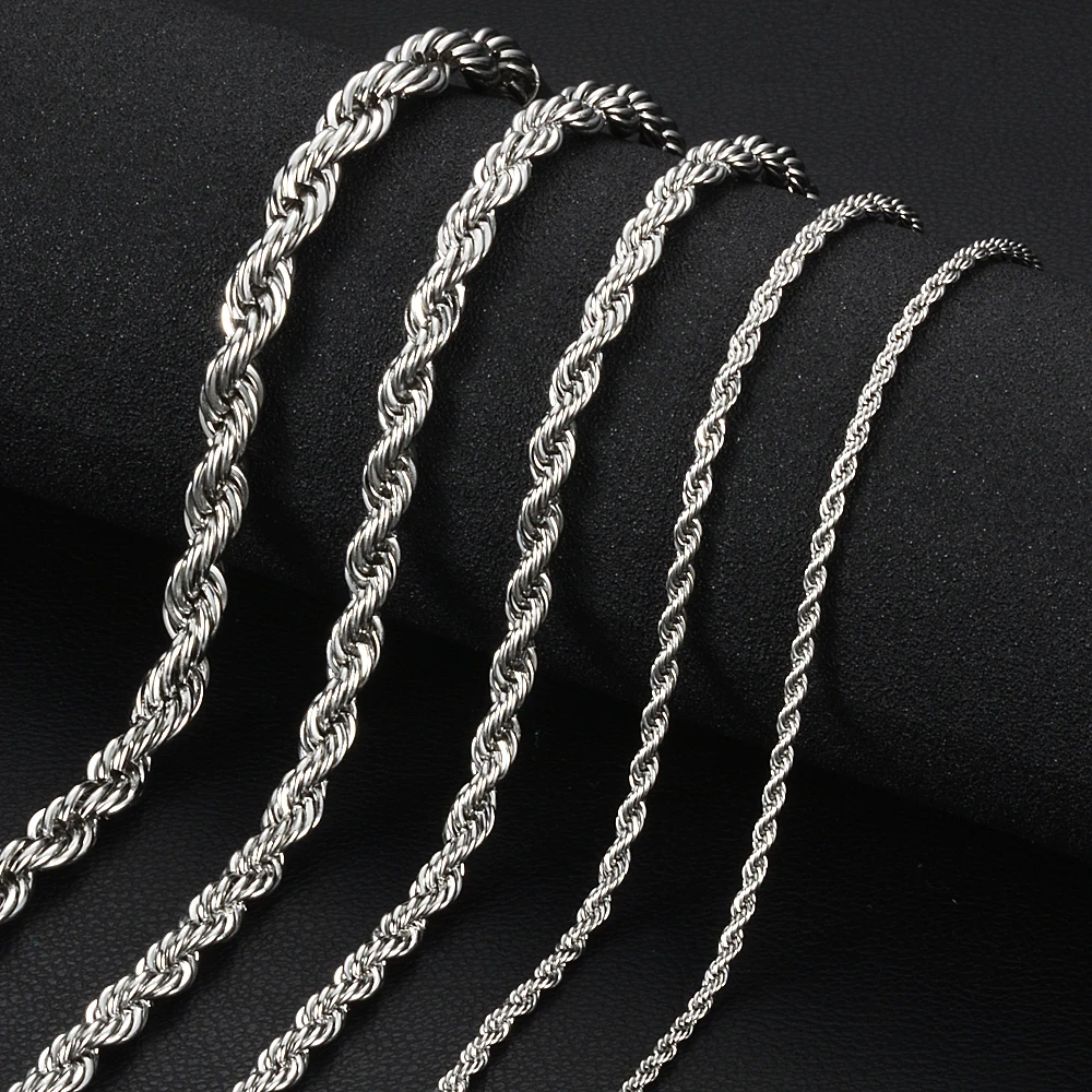 10pcs/lot 316 Stainless Steel Chain Necklace and Bracelet Jewelry Findings Multi Sizes with Lobster Claw Clasps S-007*10