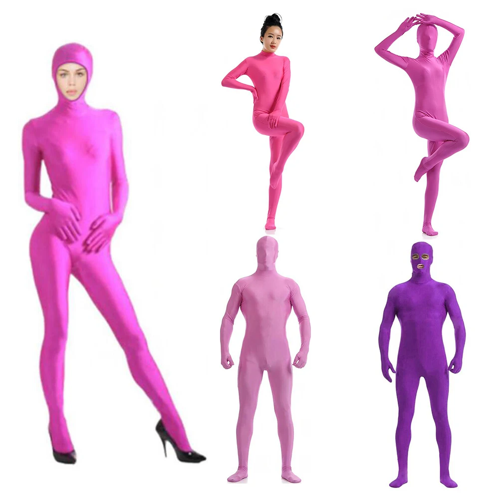 Roze Guys Roze Joji Aangepaste Zentai Kostuums Catsuit Halloween Kostuums Volwassen Bodysuit Voeg Kruis Rits Open Ogen Open Mond