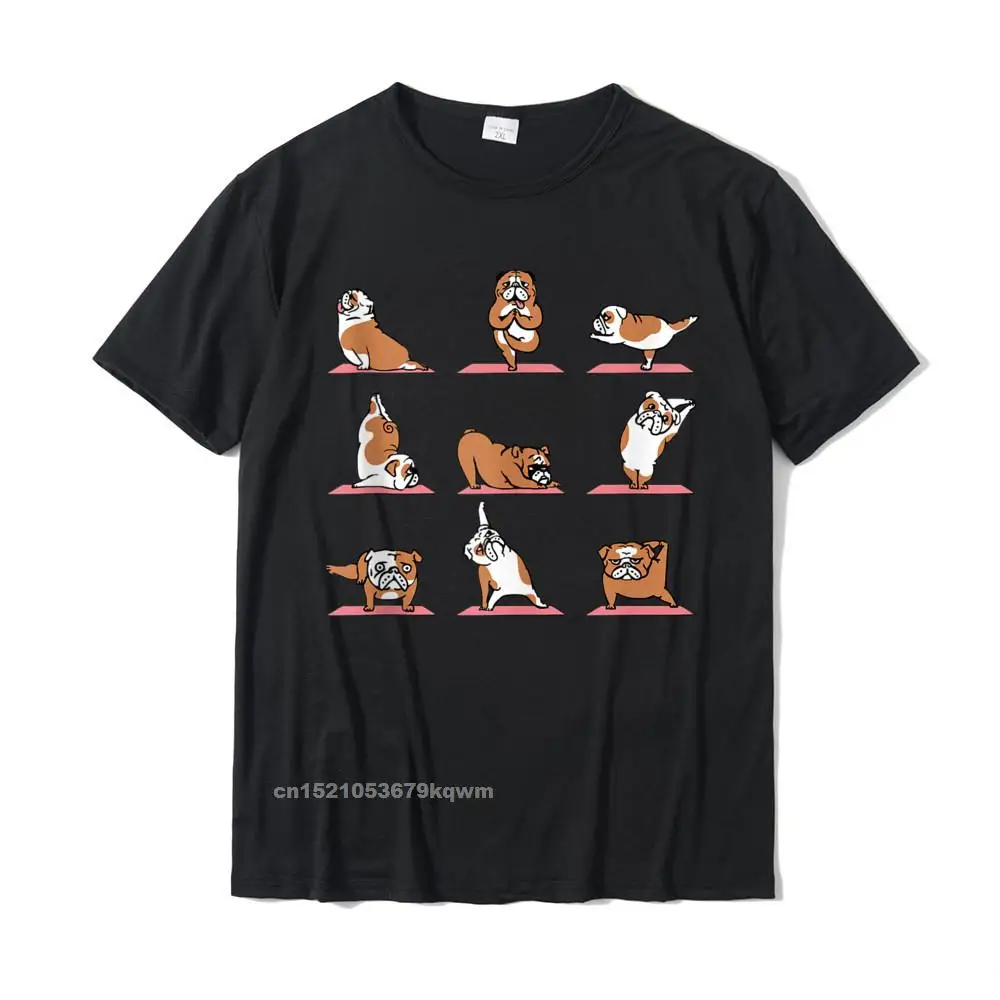 

English Bulldog Yoga Funny Tshirts Top Top T-Shirts Tops & Tees Faddish Cotton Comfortable Funny Boy