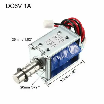 1Pc DC 6V 1A 10มม.แม่เหล็กไฟฟ้า Solenoid ดึงดึงสำหรับลงทะเบียนเงินสดล็อค