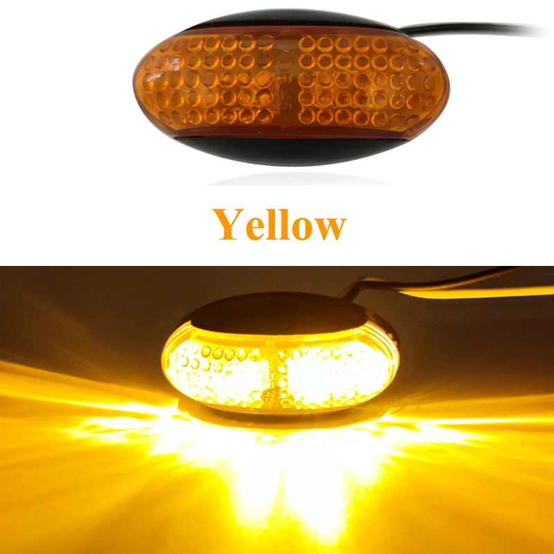 4PCS 24V Stop Signal Side Lights Auto Lorry Yellow Trailer Light Toy Truck Accessories 10-30V Parking Lights for Trucks