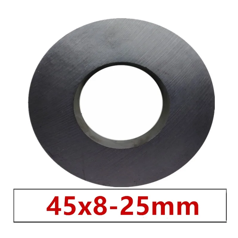 

5pcs/lot Ring Ferrite Magnet 45*8 mm Hole 25mm Permanent magnet 45mm x 8mm Black Round Speaker ceramic magnet 45X8 45-25*8