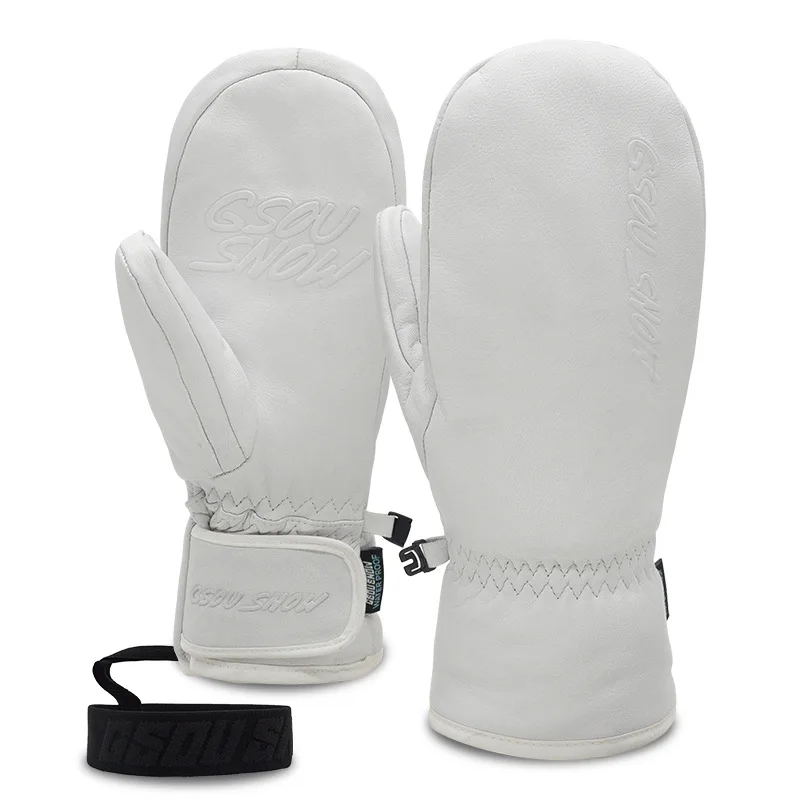 Sheepskin Ice Snow Gloves, Outdoor Accessories, Waterproof, Wearable Snowboarding Mitten, Ski Palm, Five-finger Unsex