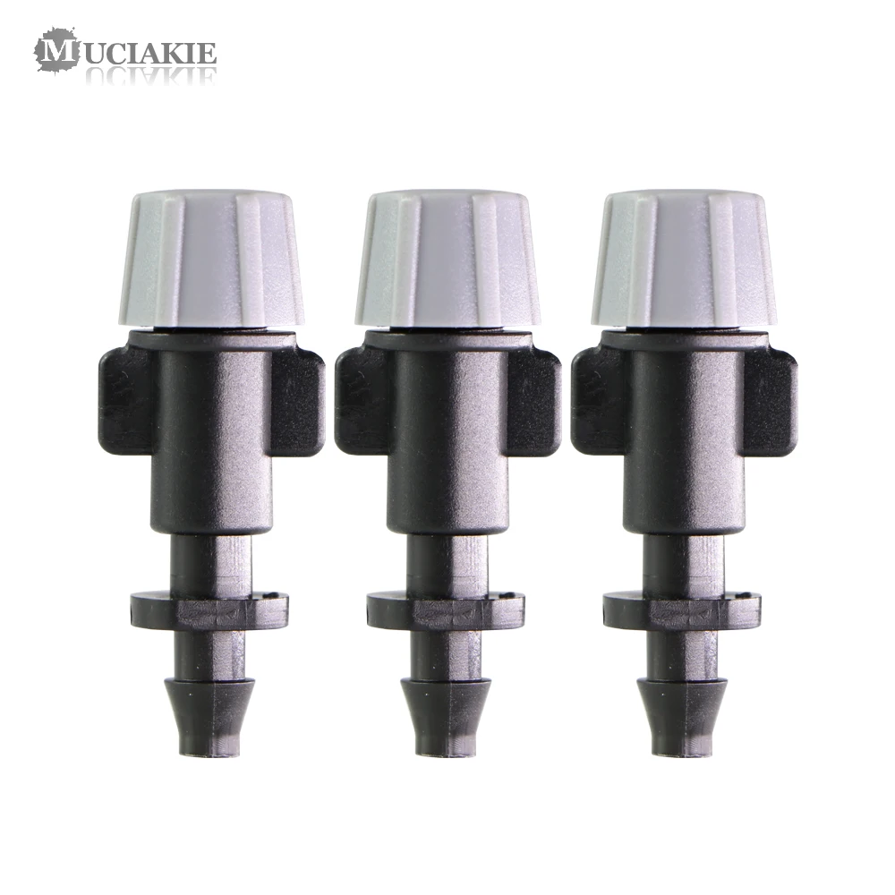 

MUCIAKIE 30PCS Grey Misting Nozzle with 1/4'' Barbed Connector Garden Micro Irrigation Spray Atomizer