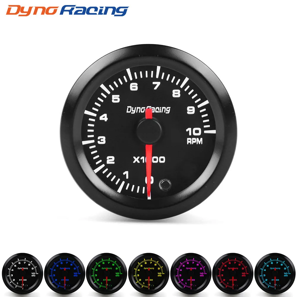 Dynoracing 2 "52mm 7 Kleuren Hoge Snelheid Auto Boost Water temp Olietemperatuur Oliedruk Lucht brandstofverhouding Voltmeter EGT Toerenteller RPM Gauge