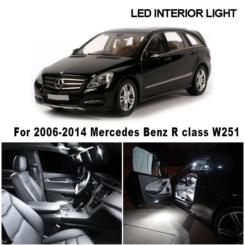 22pcs For 2006-2014 Mercedes Benz R class W251 R320 R350 R500 Vanity Mirror Lamp LED Interior Dome Door Lights Bulb Canbus Kit