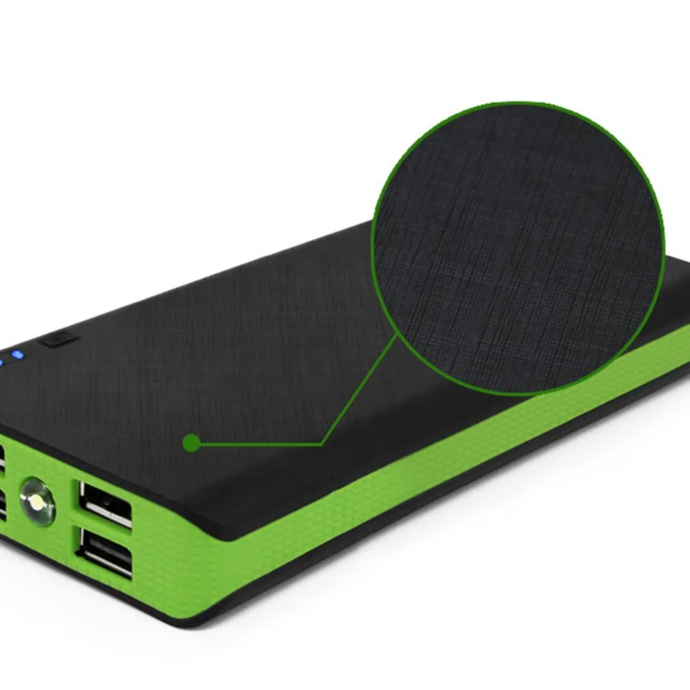 Корпус внешнего аккумулятора со светодиодный ным фонариком, 4 порта USB, 5 В, 2 А, чехол для внешнего аккумулятора, набор для самостоятельной сборки, питание от 6 батарей 18650