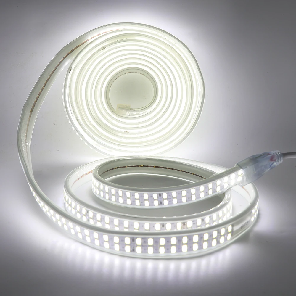 AC 110V 220V Led Strip Super Bright SMD 5730 240Leds/m Double Row Waterproof Flexible Ribbon Tape LED Stripe Light With Switch