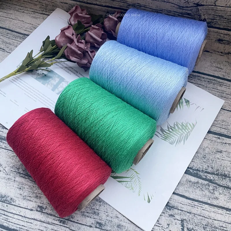 500G Mercerized Cotton Yarn Candy Color Crochet Thread Close-fitting Woolen Thread Hollow Clothes Shawl Hand-knitted Thread