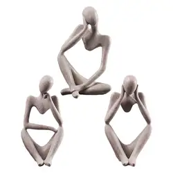 Thinker Statue Abstract Figure Sculpture Small Ornaments Resin Statue Home Crafts Home Decoration Modern Figurines Interior