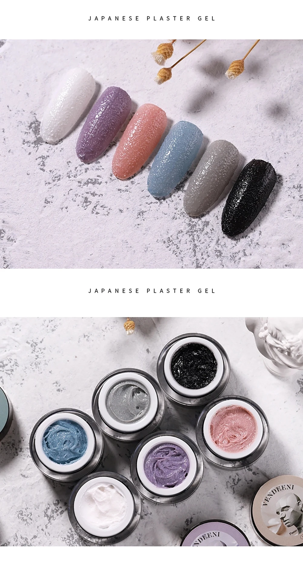 Vendeeni 6 Farben Gips-Gel-Nagellack, Malerei von Linien, Skulptur-Creme-Gel, UV-Nagelkunst, Schnitzgips-Gel, Nagellack 10g – Detail 8