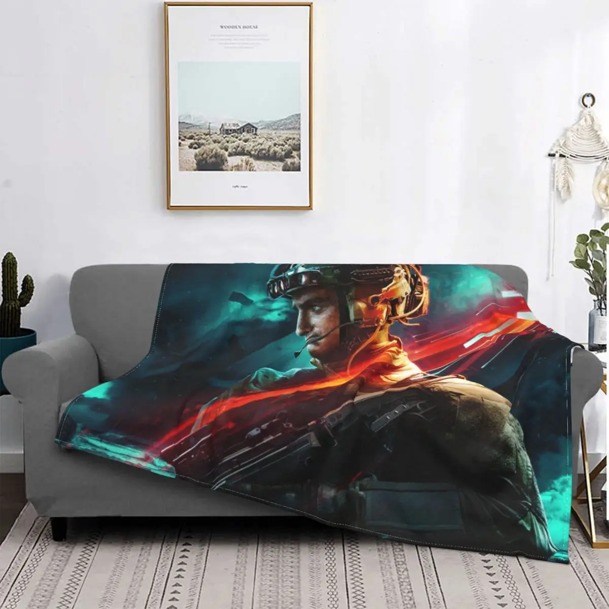 Battlefield 2042 Blankets Fleece Decoration Ultra-Soft Throw Blankets for Bedding Bedroom Plush Thin Quilt