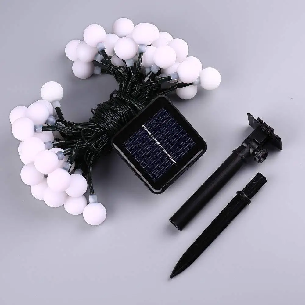 Solar Panel Fairy Light 10M Garland LED Ball String Light Christmas Bulb Fairy String Lights for Home Wedding Party Decoration