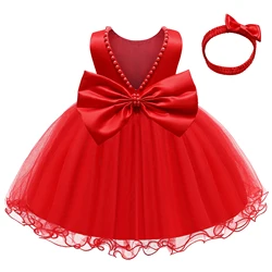 Flower Girls Wedding Dress For Baby Tutu Christmas Dress Infant vestidos 1 Year Birthday Party Baptism Dress Newborn Clothes