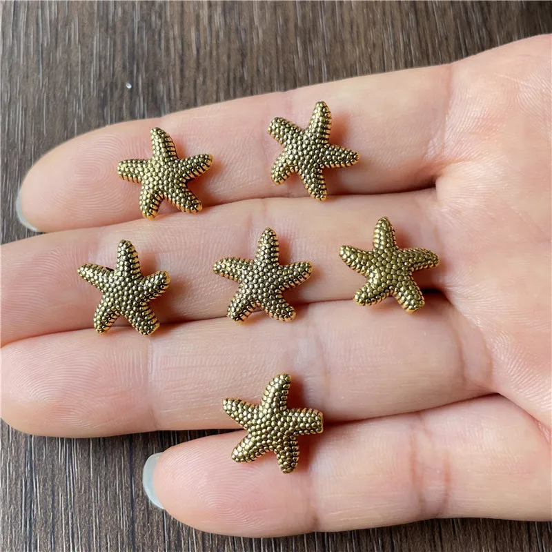 15pcs charm starfish star bracelet necklace material accessories for jewelry making DIY handmade connector beads