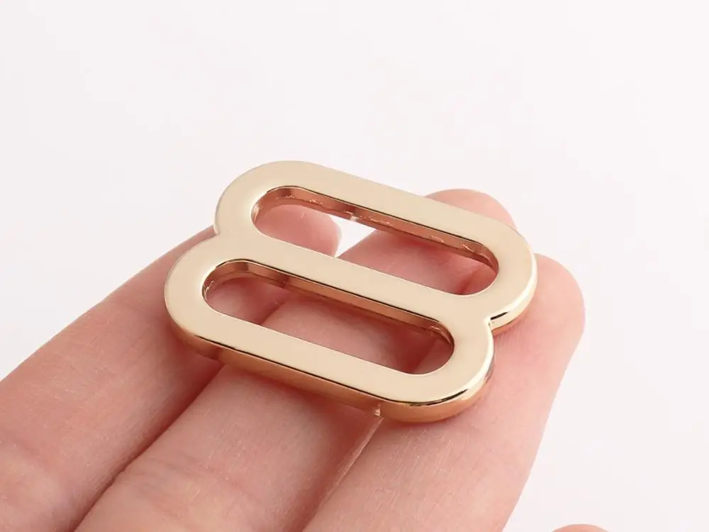 Light gold color Strap Adjusters Slide Rectangular Buckles Belt Adjuster Center Bar Buckle DIY Purse Making Hardware