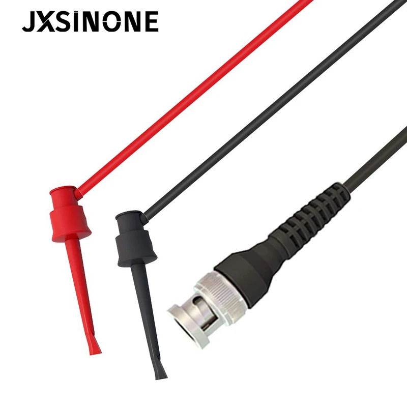 JXSINONE P1007B BNC Q9 Male Plug To Dual test hooks clips probe test lead Cable for Oscilloscope Signal Generator