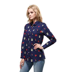 Spring Autumn Plus Size Women Shirts Flower Print Cotton Long Sleeve Female Shirt Fashion Ladies Cardigan Blouses Tops S-5XL