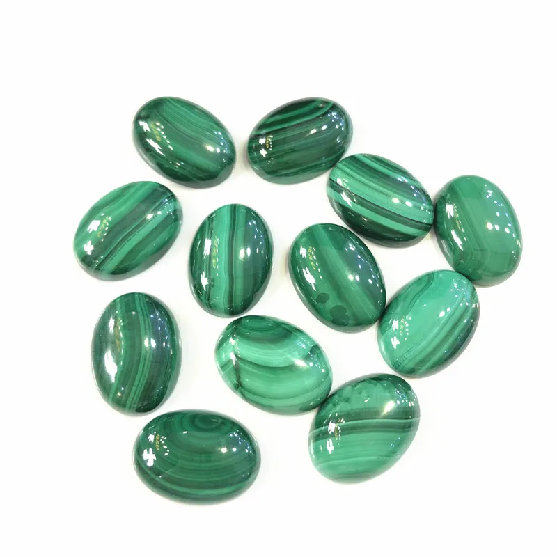 Original 100% Natural Malachite oval cabochon 10ps/lot 13x18mm Oval Gem CAB Ring Face Wholesale Jewelry Accessories