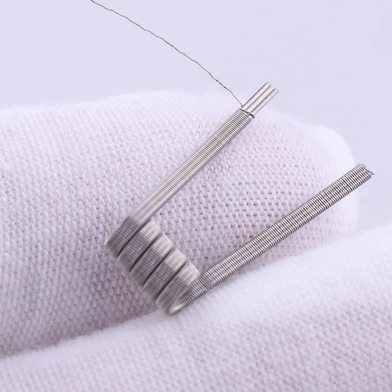 XFKM-bobina de clapton prefabricada NI80 de alta densidad, bobina fundida de 3 núcleos, calentamiento DIY, alien clapton, alambre de bobina para rda, 50/100 Uds.