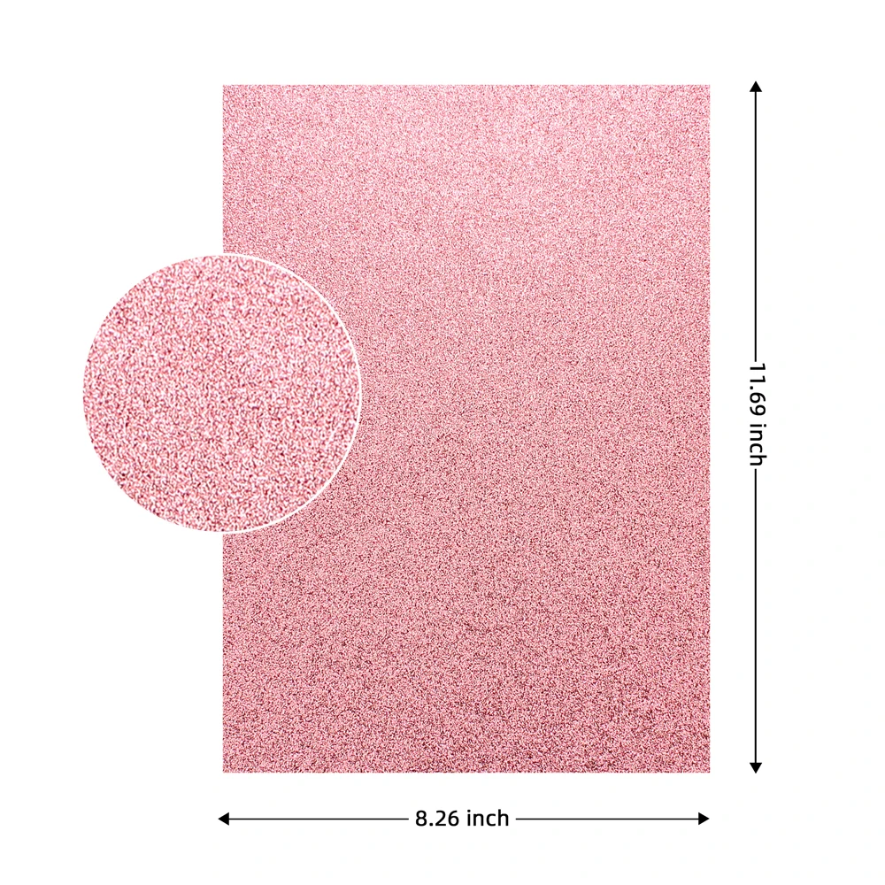 Shiny Pink Glitter Cardstock Paper, 10 Sheets A4 Single Sided Sparkle Card Stock for Crafts (8*12inch)