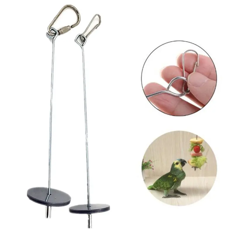 New Pet Birds Fruit Skewer Spear Food Hanging Holder For Pet Parrot Feeder Parakeet Small Animal Parrot Stainless Steel Toy Fork