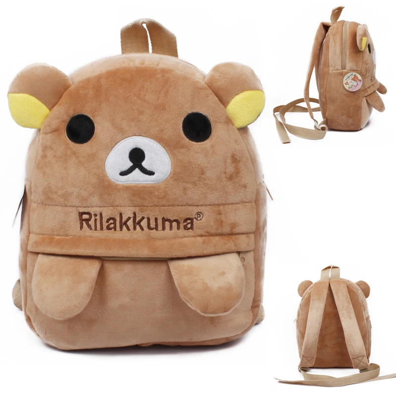 Cute Rilakkuma Bear Plush Backpack Anime Small Bag Kids Children School Bags Kindergarten Preschool Backpack for Boys Girls