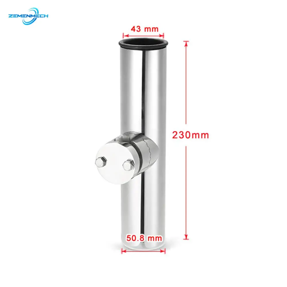 2PCS 316 Stainless Steel Stand For Fishing Rod Rack Holder Fishing Rod Holder Pole Bracket Support Rail Mount with Clamp Marine