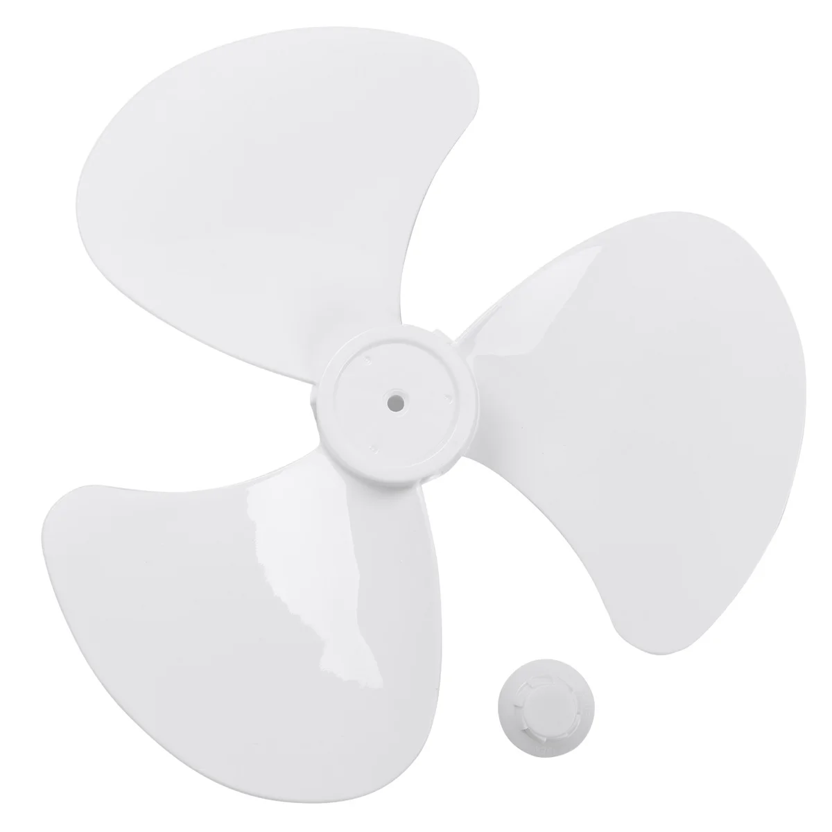 Fan Blades for 16 Inch 3 Leaves Standing Pedestal Table Fanner Accessorie Household Plastic Fan Blade Replacement with Nut Cover