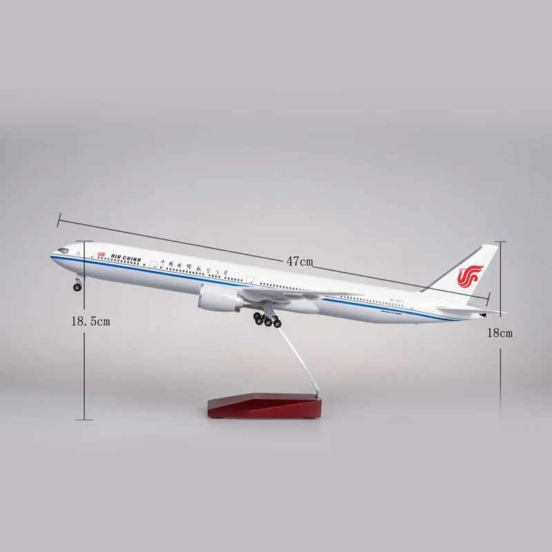 JASON TUTU 43-47cm Air China Boeing B777 Airplane Model Aircraft  1/160 Scale Diecast Resin Light and Wheel Plane Gift Collectio