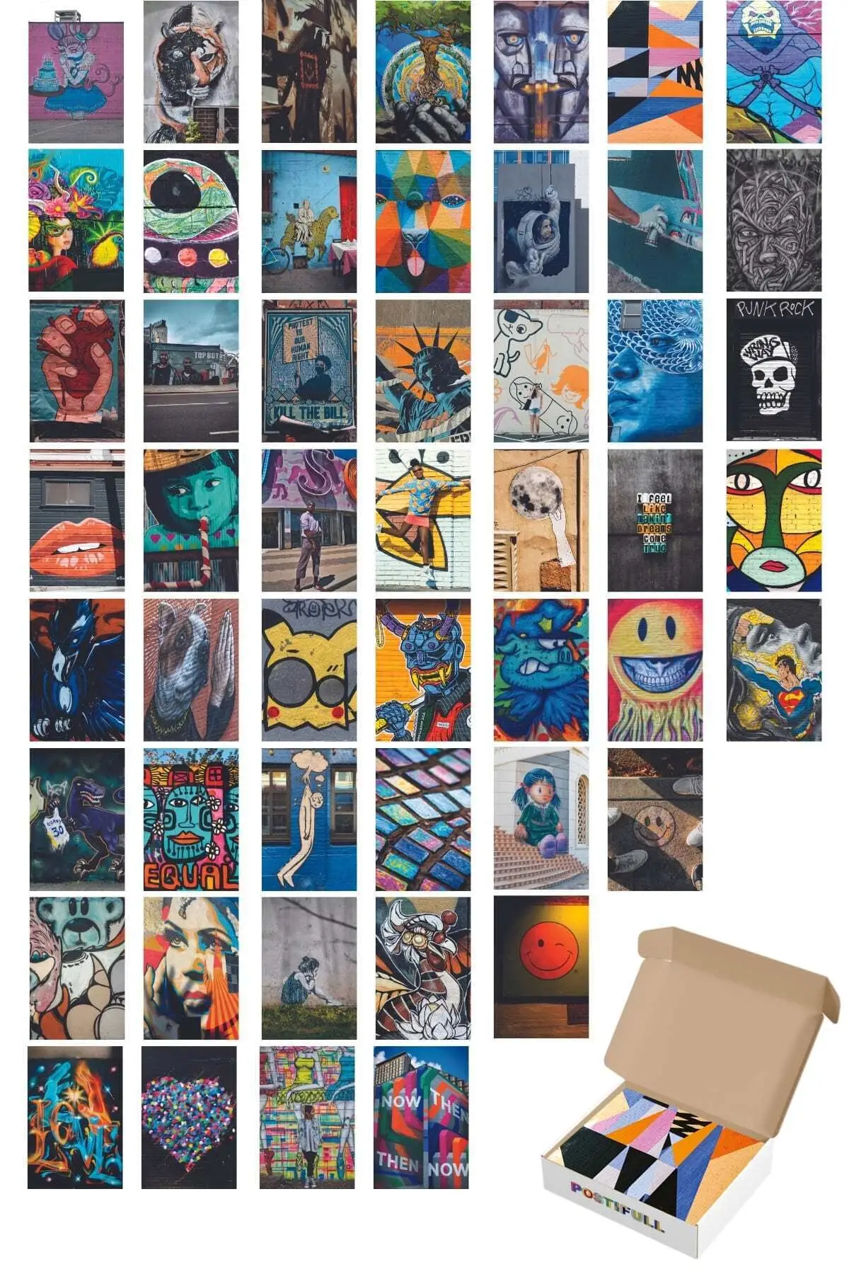 

Grafiti Themed Poster Collage Set - 50 Pcs-Colorful Poster Set-10cm * 15cm-Thick coated Paper