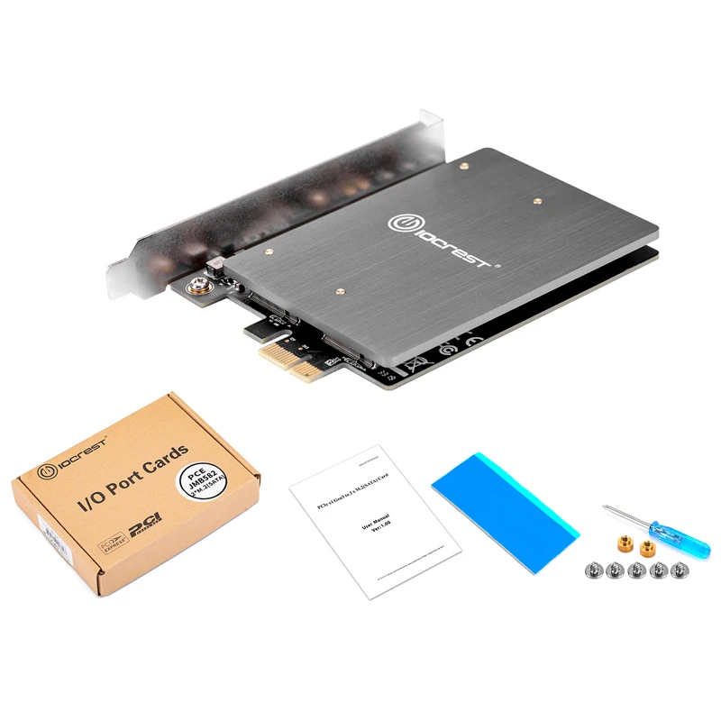 

Add On Cards PCIE to M2 Adapter M.2 NGFF TO PCI Express PCIE X1 Adapter Dual Port B Key Card Supports 2230 2242 2260 2280 M2 SSD