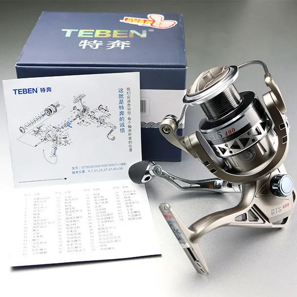 Teben 12BB Ratio 5.2:1 Carp Spinning Reel 2000 4000 5000 Max Drag 9Kg Metal Handle  Saltwater Bass Spinning Reel