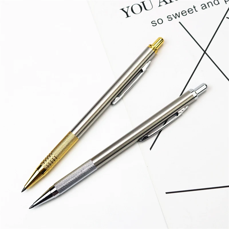 

2.0 metal mechanical pencil Student drawing and writing pen Free eraser5 pencil leads and sharpener