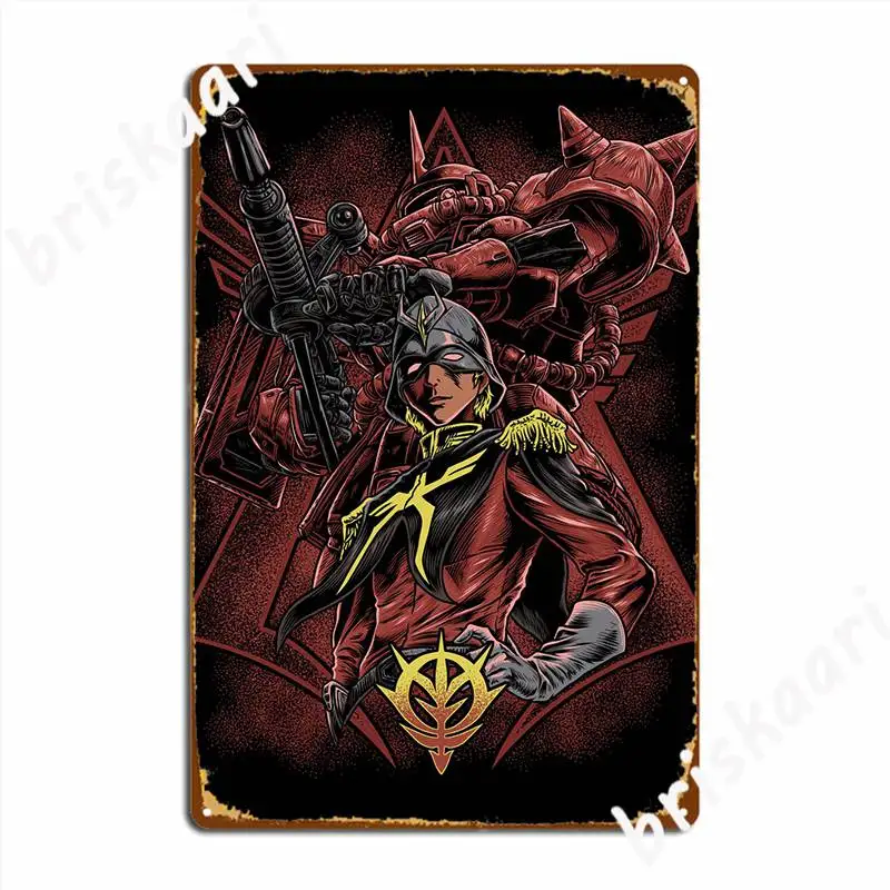 Chars Zaku Ms 06s Metal Sign Wall Plaque Cinema Kitchen Home Personalized Tin Sign Poster