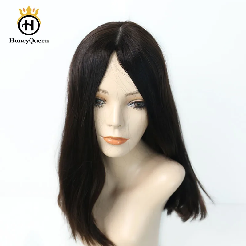 Kosher Jewish Wig Double Drawn Silk Base Human Hair Wigs For Women European Hair Wig Silk Top Color #4 Honey Queen Remy