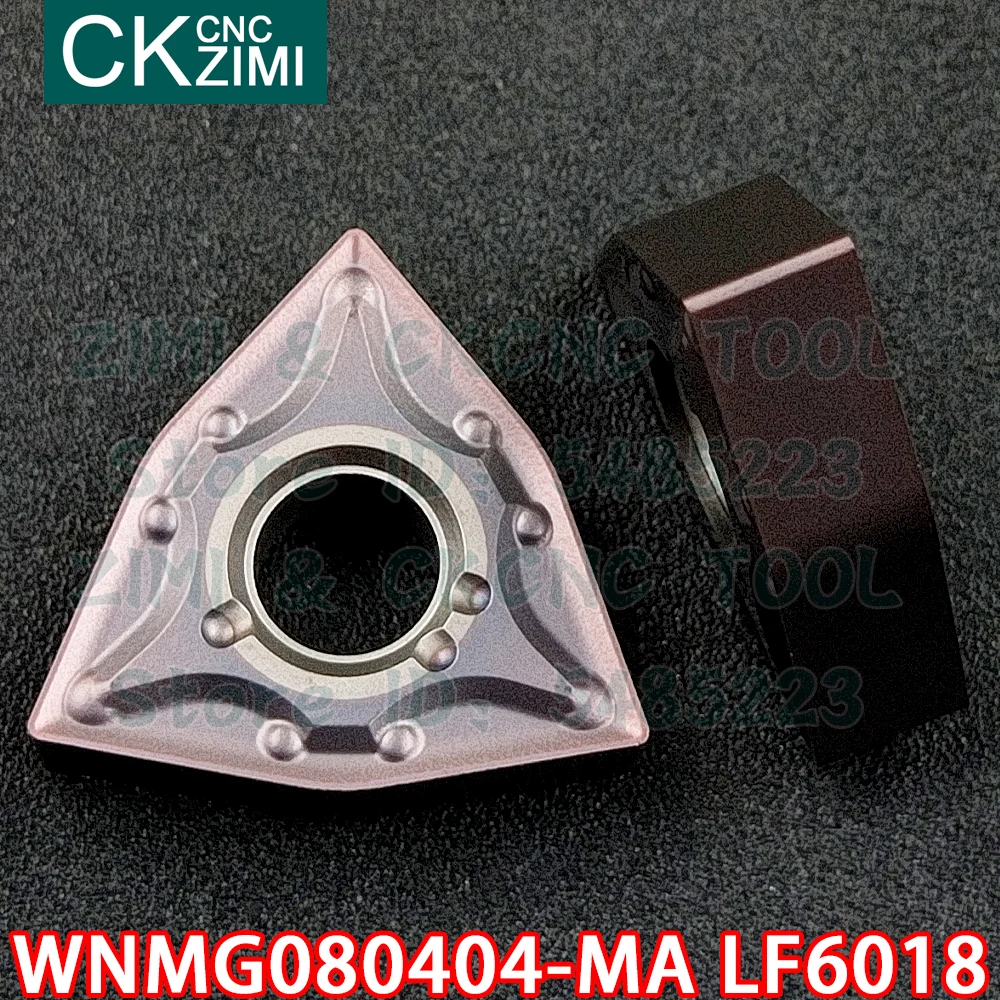 WNMG080404-MA-insertos de carburo LF6018 WNMG 080404 MA LF6018, herramienta de torneado externo CNC, herramienta de torno de Metal para acero inoxidable