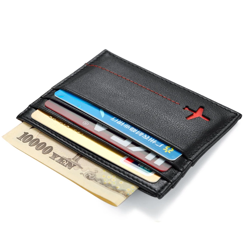 ID Credit Card Holder RFID Slim Wallet Genuine Leather CreditCard Wallets Purse Money Cardholder Case For Men Women Card Cover