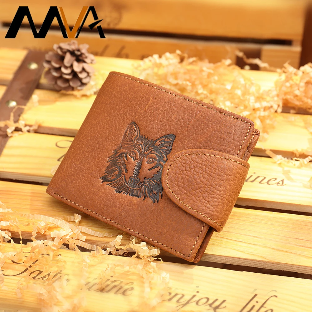 

MVA Genuine Leather Wallet Men Brand Coin Wallet Small Clutches Men's Purse Coin Card Holder Short Man Purse Portefeuille Homme